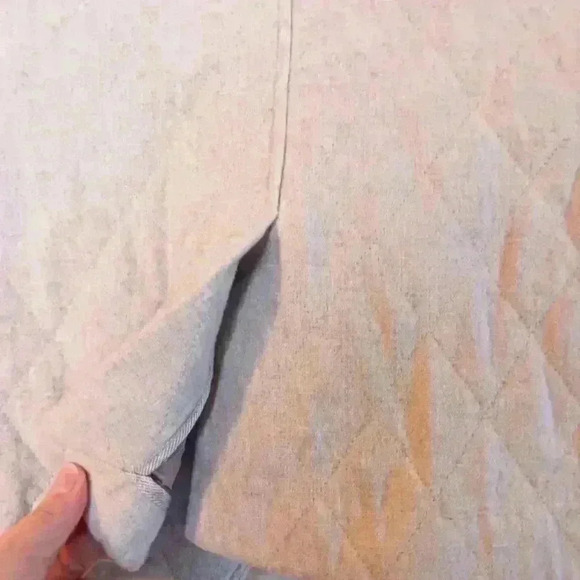 Talbots Oatmeal Quiet Luxury wool quilted lined  blazer. Size 10 - Picture 3 of 13